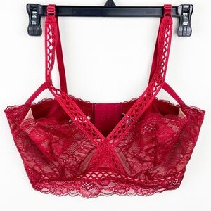 Adore Me Verana Unlined Bra Red Lace Size 36D